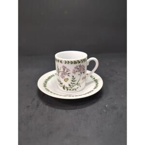 Andrea by Sadek Porcelain Tea Cup and Saucer, Demitasse, Floral Butterfly Design